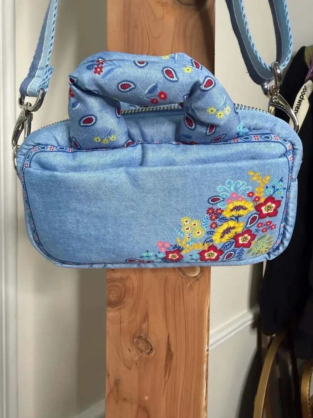 Love Brighton Floral Denim Crossbody Bag